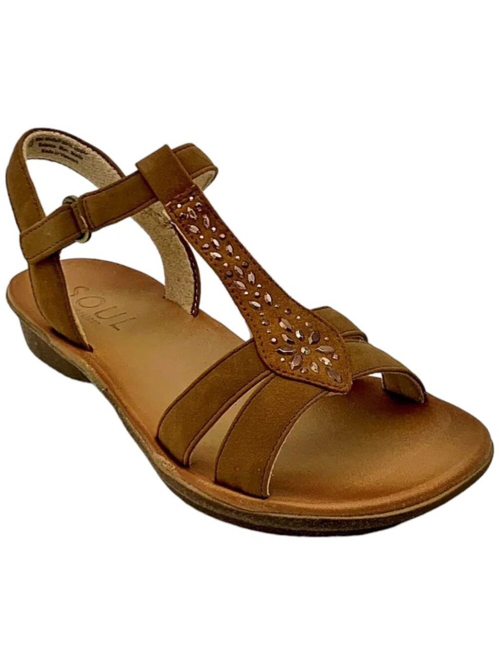 Soul Naturalizer Women's Summer Nubuck Ankle Strap Sandals, Toffee Size 8M